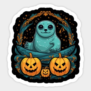 Harp Seal Halloween Sticker